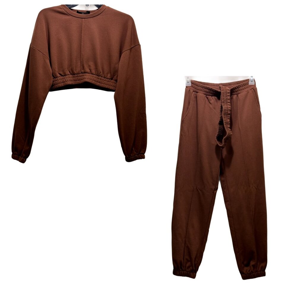 Brown 2 Pc Pants Set Size S - Picture 1 of 9